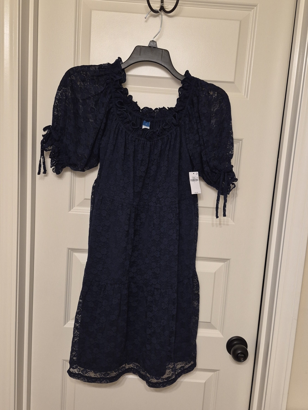 Old Navy Navy Lace Puff-Sleeve Dress for Girls